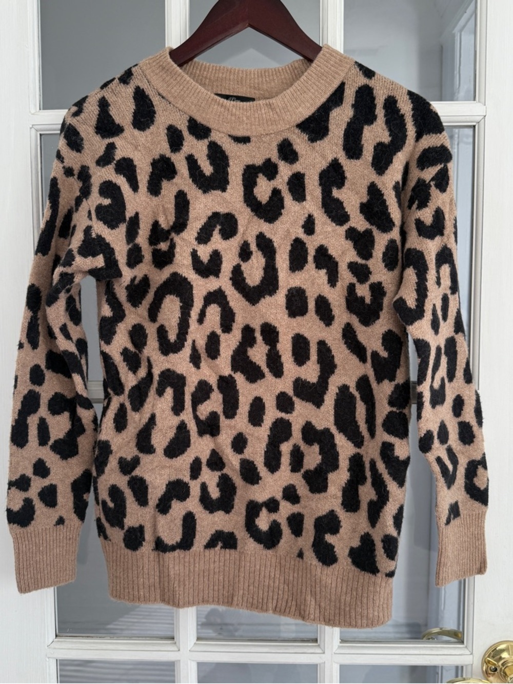 J. CREW Women’s Leopard Print Wool Alpaca Blend Crewneck Sweater Size XXS